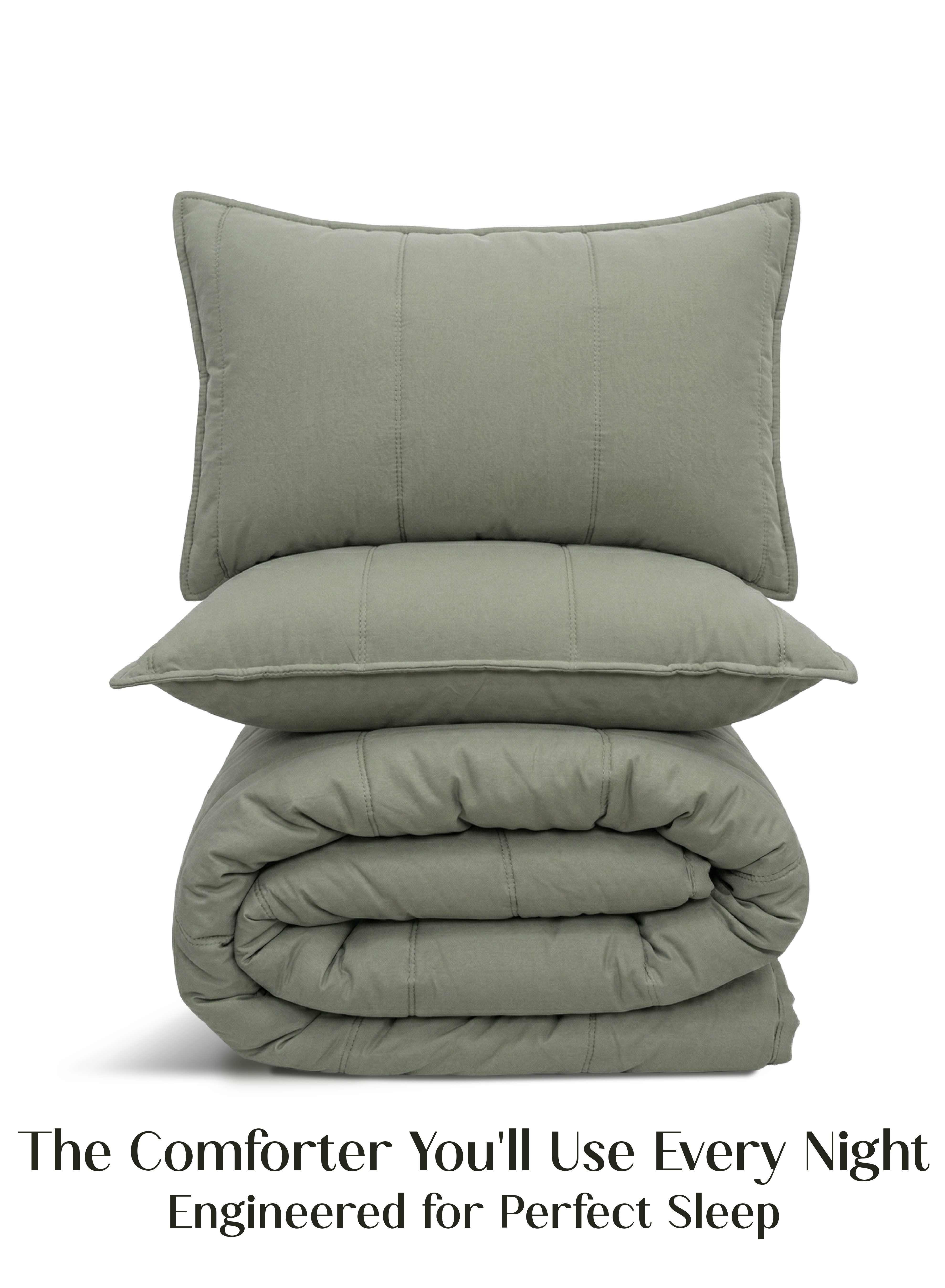 Cocoon 5-Piece Comforter Set | Olive Mist