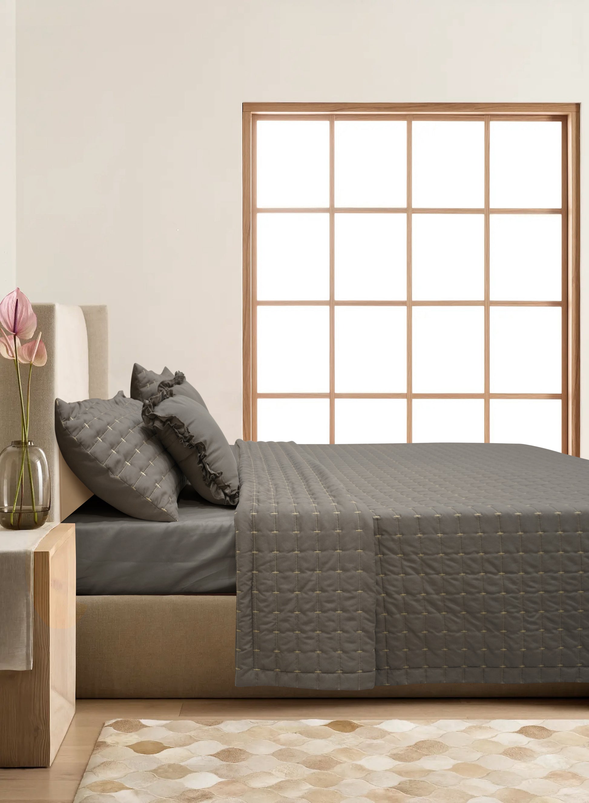 Home Crayons CloudTouch™ Comforter Set | All-Season | 33% Oversized | Includes 2 Pillow Covers & 2 Cushion Covers | Smoked Coffee