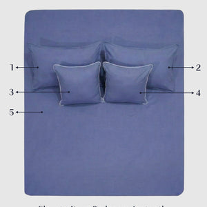 Home Crayons LuxeFit™ Fitted Bedsheet Set | Perfect Fit for Queen & King Mattresses | Persian Indigo