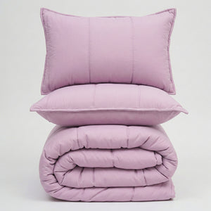 Home Crayons Cocoon AC Comforter Set | 5-Piece Designer Bed Set for Modern Homes | Lilac Daisy