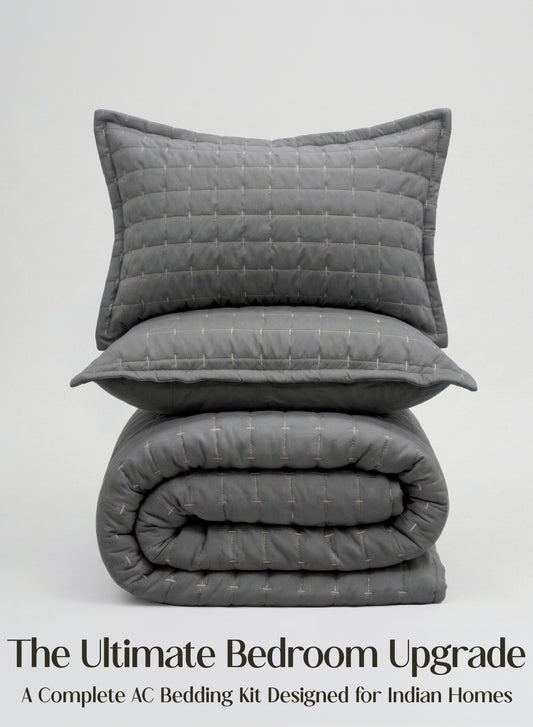 Home Crayons CloudTouch™ 8-Piece AC Bedding Set | Complete Bedroom Upgrade in One Set | Pebble Gray