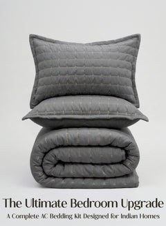 Home Crayons CloudTouch™ 8-Piece AC Bedding Set | Complete Bedroom Upgrade in One Set | Pebble Gray