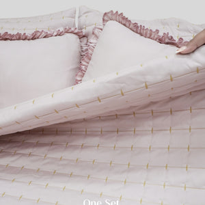 Home Crayons CloudTouch™ Comforter Set | All-Season | 33% Oversized | Includes 2 Pillow Covers & 2 Cushion Covers | Sakura Blush