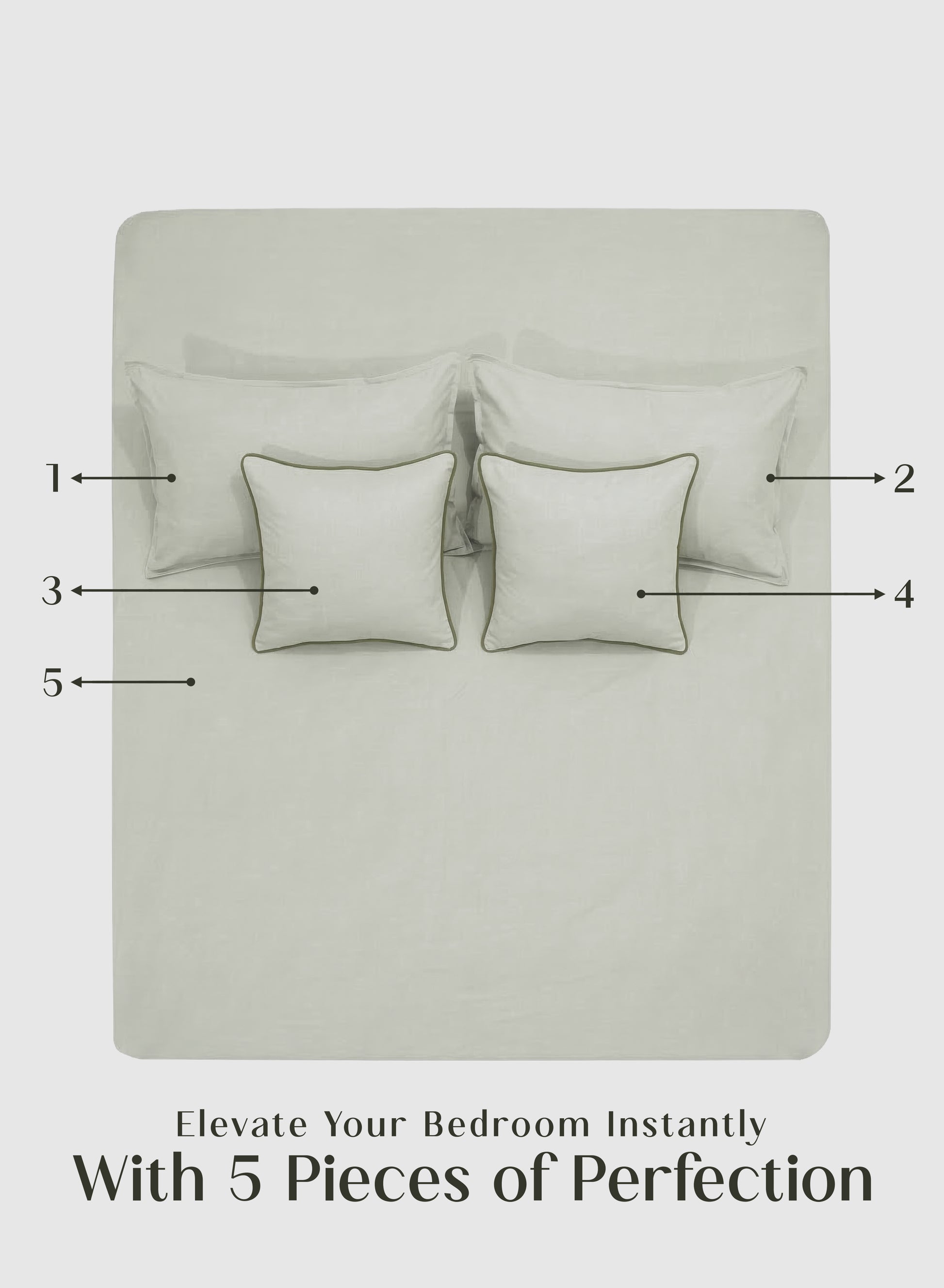 Home Crayons LuxeFit™ Fitted Bedsheet Set | Perfect Fit for Queen & King Mattresses | Pastel Pistachio