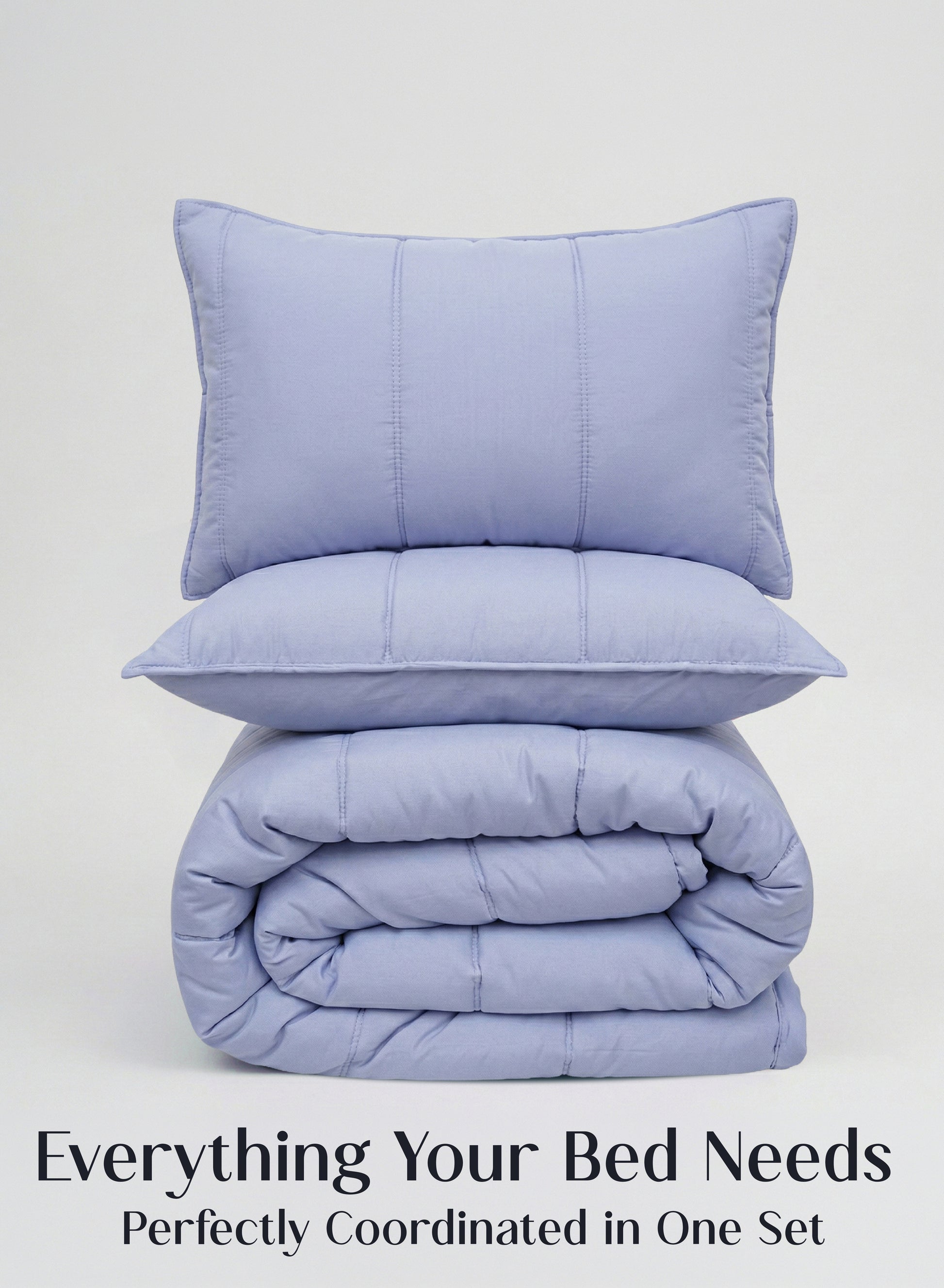 Home Crayons Cocoon 8-Piece AC Bedding Set | Coordinated Comforter, Fitted Sheet & Covers in One Set | Lavender Haze