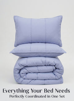 Home Crayons Cocoon 8-Piece AC Bedding Set | Coordinated Comforter, Fitted Sheet & Covers in One Set | Lavender Haze