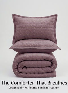 Home Crayons CloudTouch™ 5-Piece AC Comforter Set | 33% Oversized | Includes 2 Pillow & 2 Cushion Covers | Mulberry