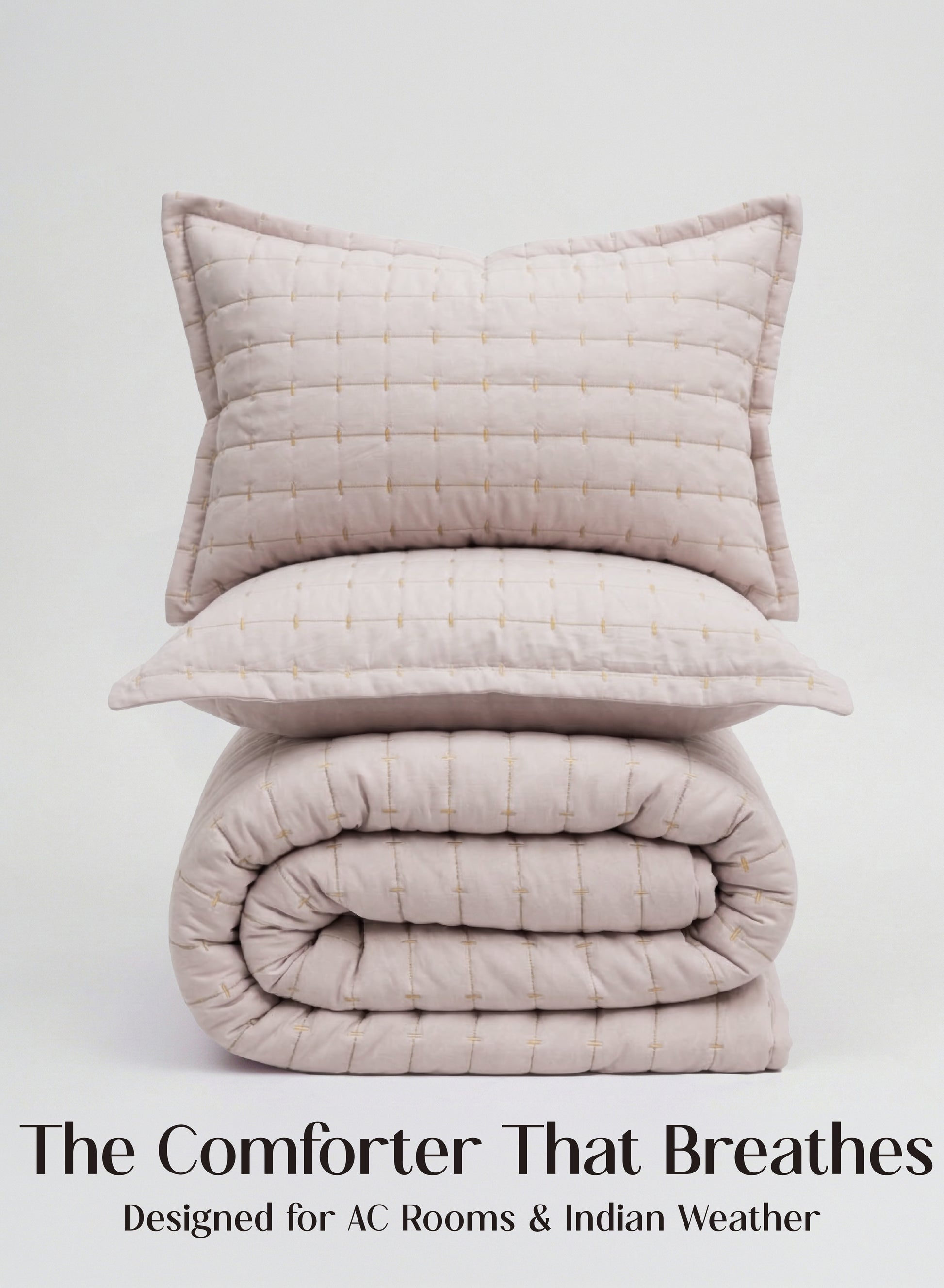 Home Crayons CloudTouch™ 5-Piece AC Comforter Set | 33% Oversized | Includes 2 Pillow & 2 Cushion Covers | Sakura Blush