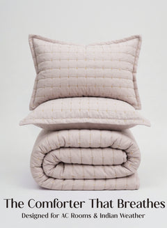 Home Crayons CloudTouch™ 5-Piece AC Comforter Set | 33% Oversized | Includes 2 Pillow & 2 Cushion Covers | Sakura Blush