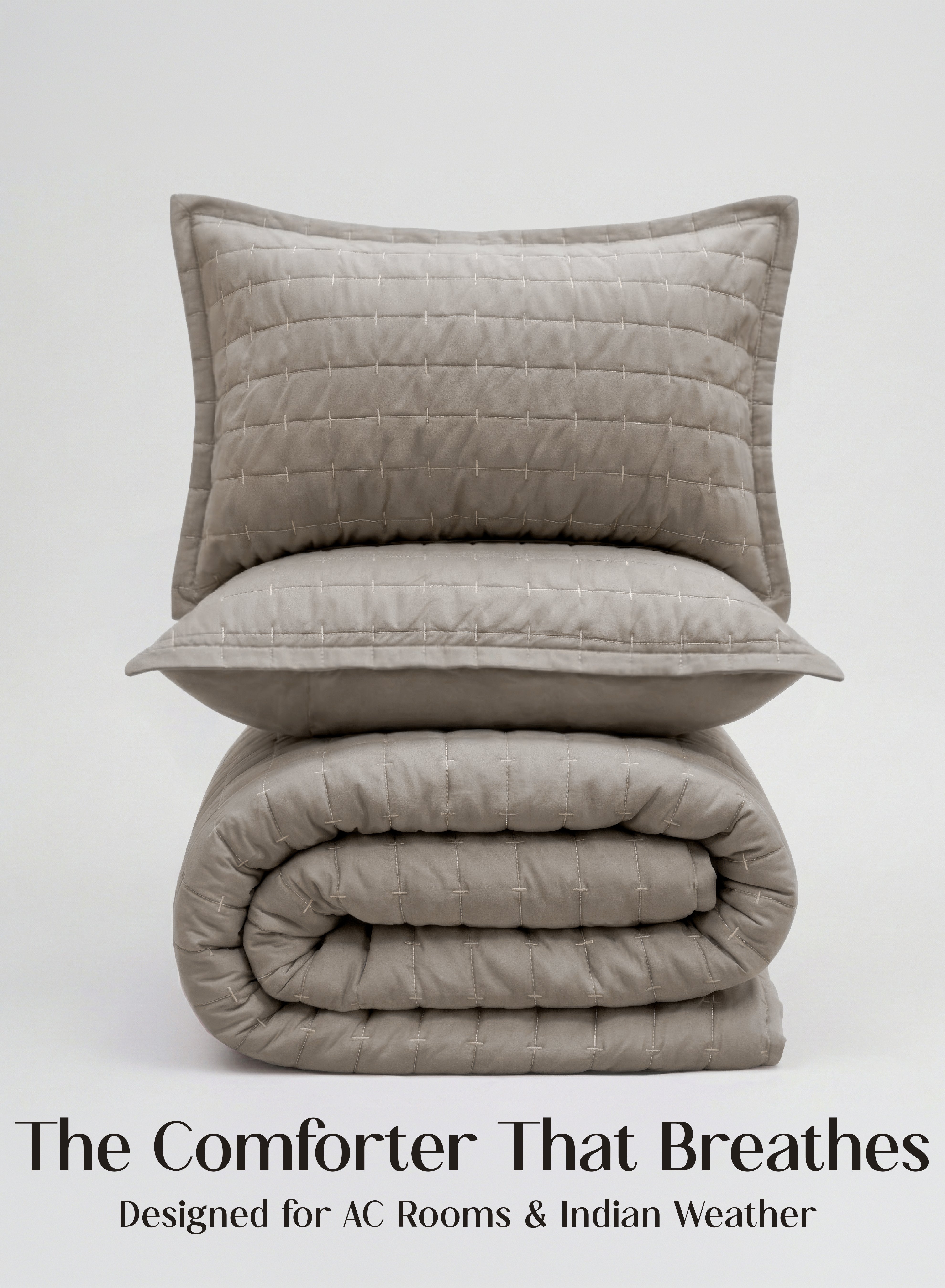 CloudTouch™ 5-Piece Comforter Set | 33% Oversized | Includes 2 Pillow & 2 Cushion Covers | Latte Crème