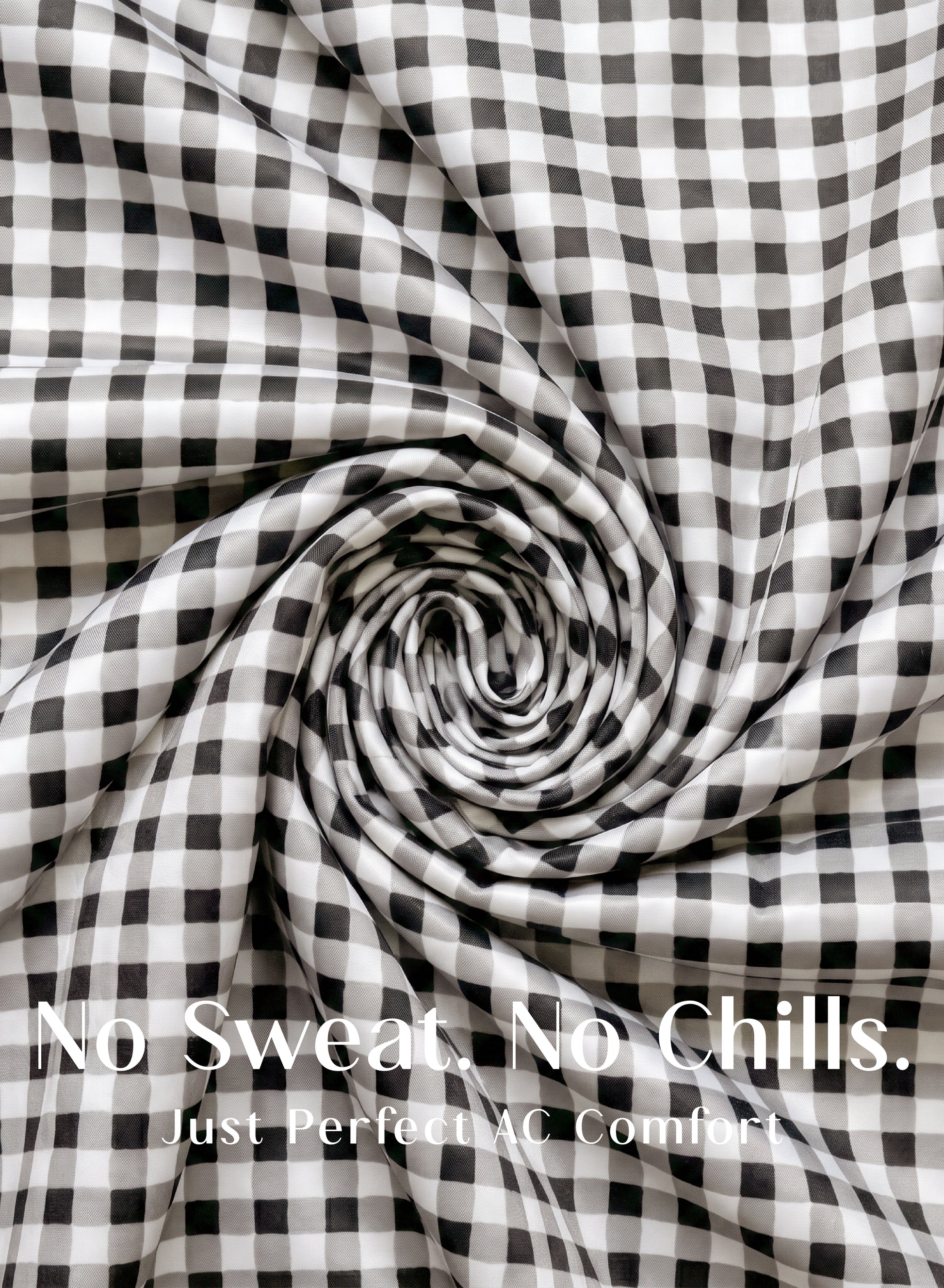 Crayonic™ 8-Piece AC Bedding Set | Signature Designer Bedding for AC Rooms | Midnight Gingham