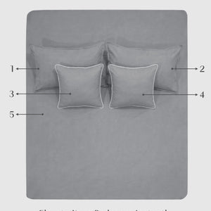 Home Crayons LuxeFit™ Fitted Bedsheet Set | Perfect Fit for Queen & King Mattresses | Quill Gray