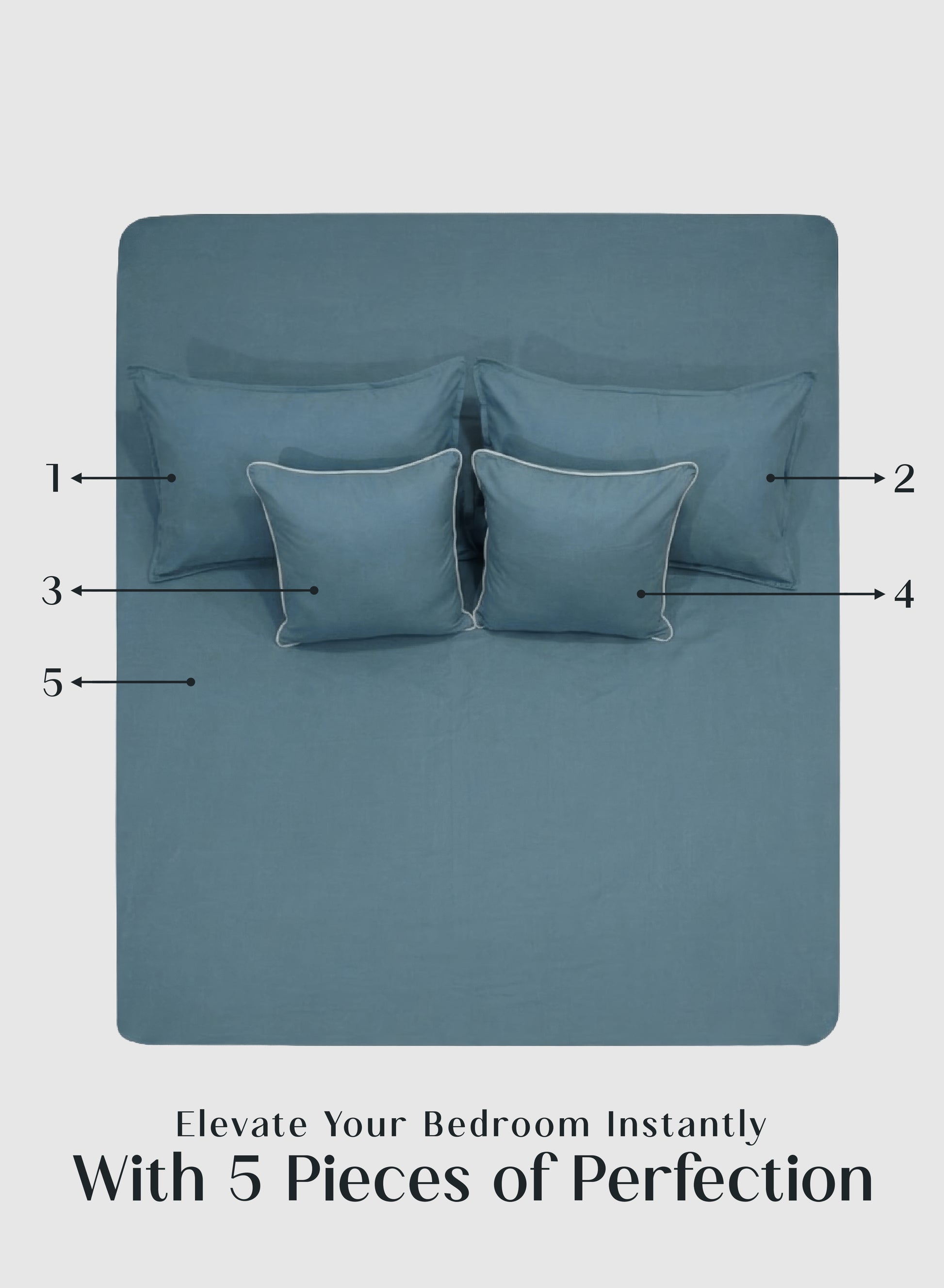 Home Crayons LuxeFit™ Fitted Bedsheet Set | Perfect Fit for Queen & King Mattresses | Tropical Teal