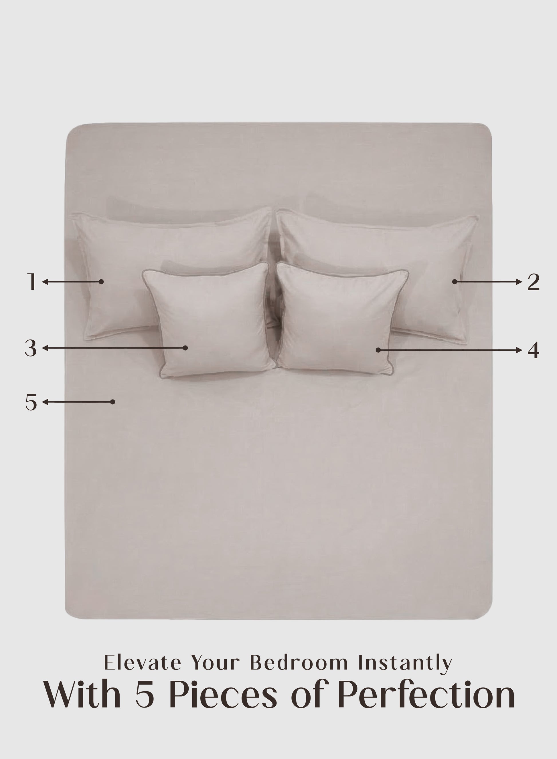 Home Crayons LuxeFit™ Fitted Bedsheet Set | Perfect Fit for Queen & King Mattresses | Ivory Beige
