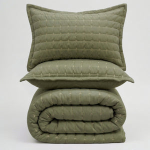 Home Crayons CloudTouch™ 5-Piece AC Comforter Set | 33% Oversized | Includes 2 Pillow & 2 Cushion Covers | Olive Grove