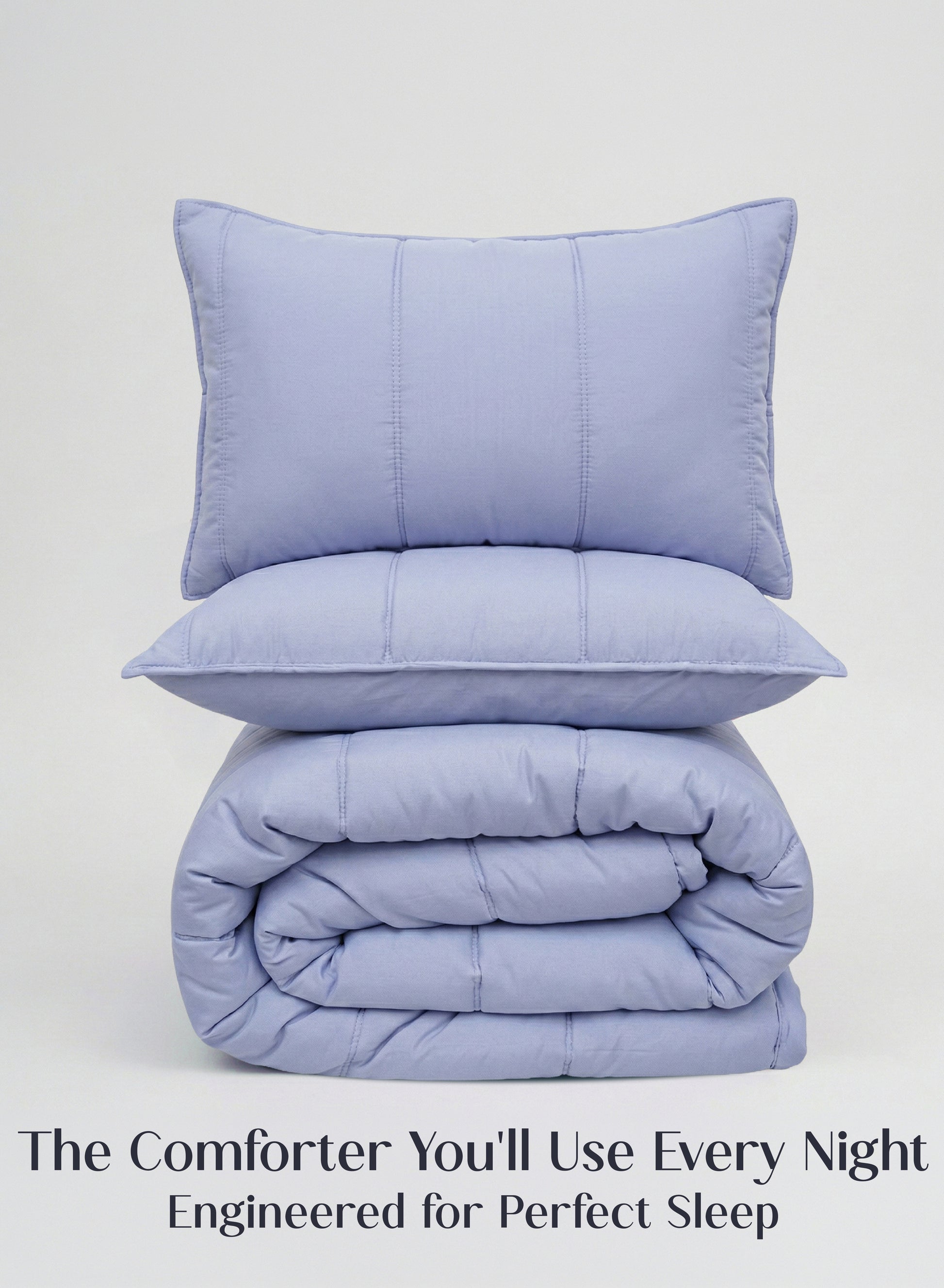 Home Crayons Cocoon AC Comforter Set | 5-Piece Designer Bed Set for Modern Homes | Lavender Haze