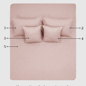 Home Crayons LuxeFit™ Fitted Bedsheet Set | Perfect Fit for Queen & King Mattresses | Pearl Blush