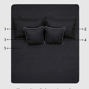 Home Crayons LuxeFit™ Fitted Bedsheet Set | Perfect Fit for Queen & King Mattresses | Ebony Black