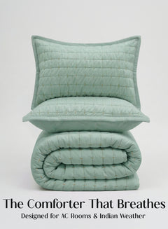Home Crayons CloudTouch™ 5-Piece AC Comforter Set | 33% Oversized | Includes 2 Pillow & 2 Cushion Covers | Matcha Milk