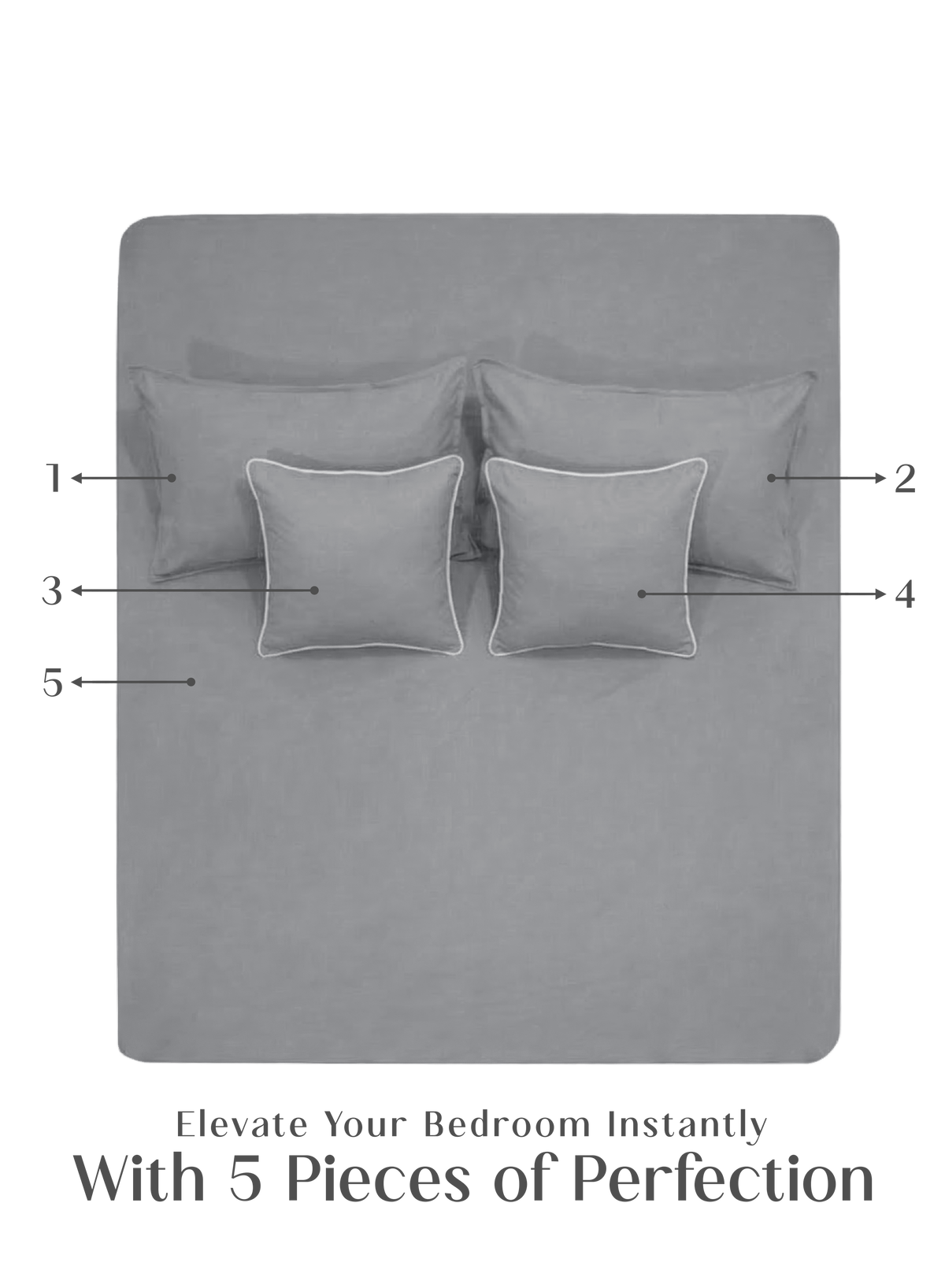 LuxeFit™ Fitted Bedsheet Set | Quill Gray