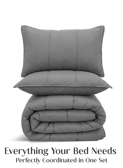 Cocoon 8-Piece AC Bedding Set | Moonstone Gray