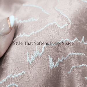 Teramo Jacquard Blackout Curtains | Drift Jacquard Weave & Total Light Block | Dusky Peach | Set of 2 | Fully Customizable