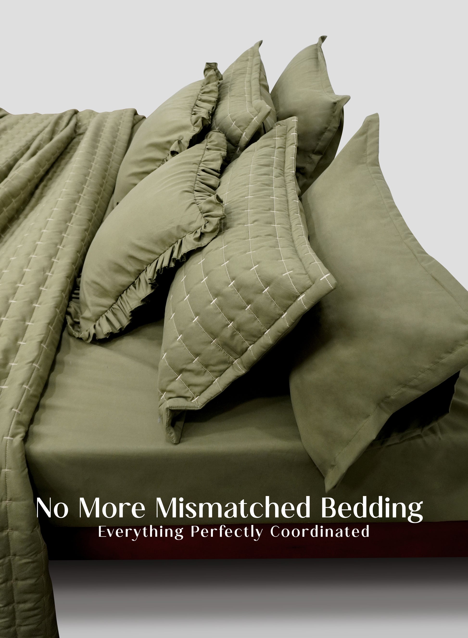 Home Crayons CloudTouch™ 8-Piece AC Bedding Set | Complete Bedroom Upgrade in One Set | Olive Grove