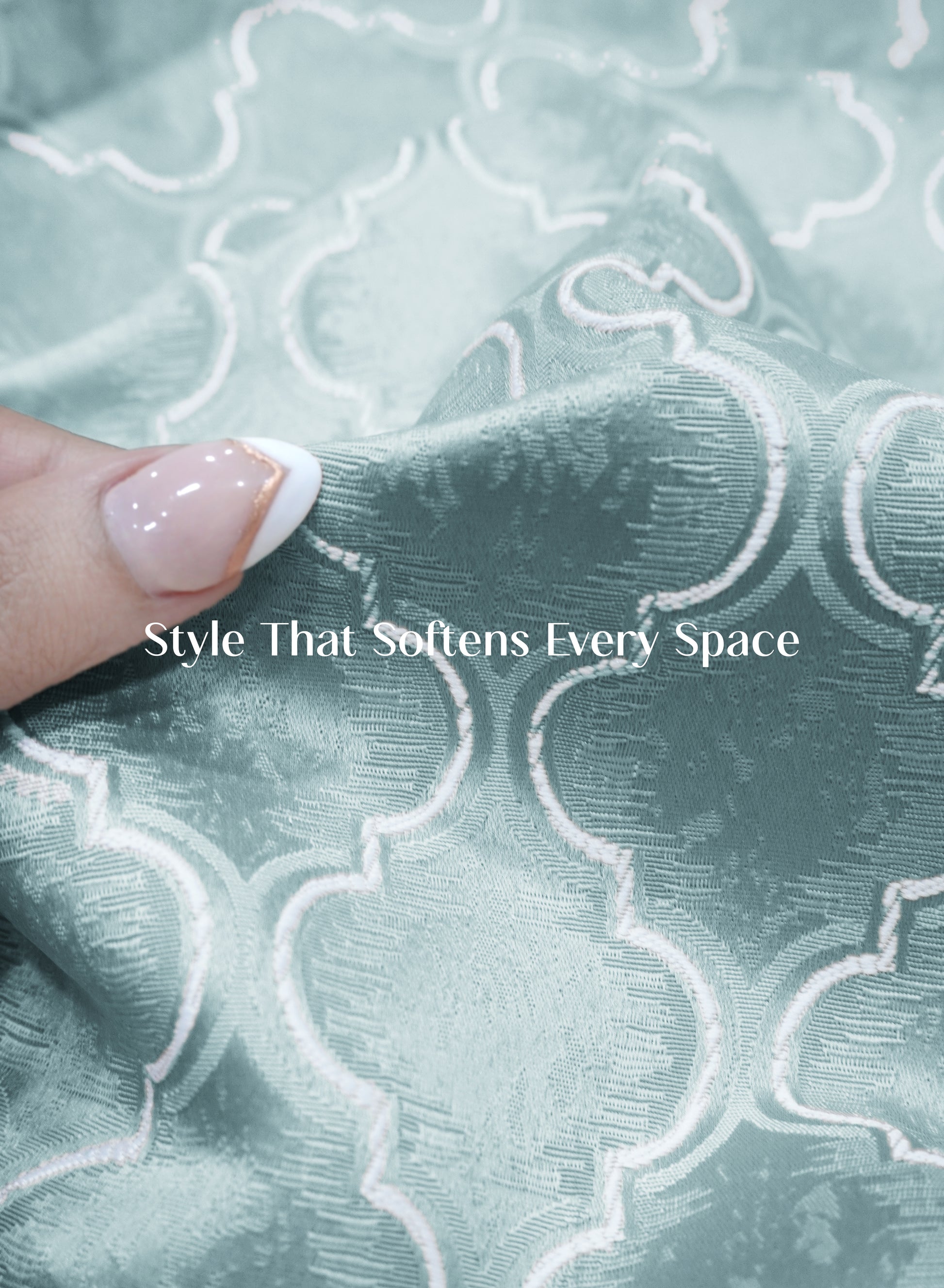 Teramo Jacquard Blackout Curtains | Crest Jacquard Weave & Total Light Block | Caribbean Coral | Set of 2 | Fully Customizable