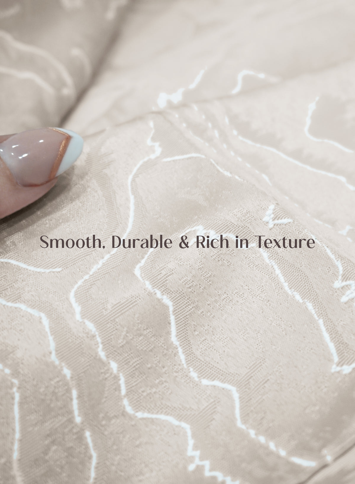 Teramo Jacquard Room Darkening Curtains | Drift Jacquard Weave | Sahara Beige | Set of 2 | Fully Customizable