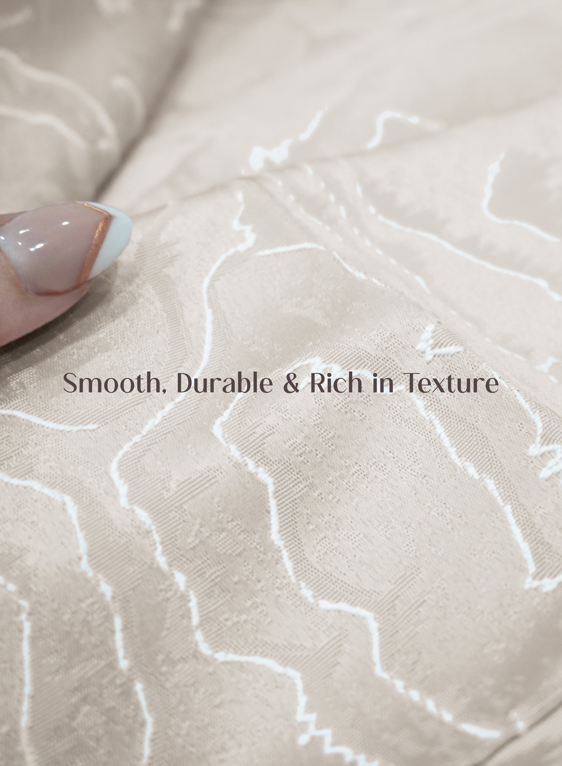 Teramo Jacquard Room Darkening Curtains | Drift Jacquard Weave | Sahara Beige | Set of 2 | Fully Customizable