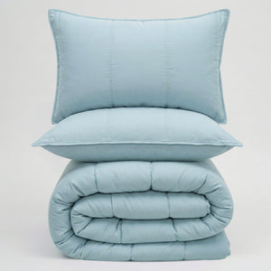 Home Crayons Cocoon 8-Piece AC Bedding Set | Coordinated Comforter, Fitted Sheet & Covers in One Set | Blue Meadow