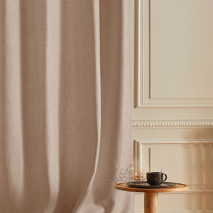 Cocoon Minimal Texture Room Darkening Curtains | Modern Aesthetic | Camel | Set of 2 | Fully Customizable