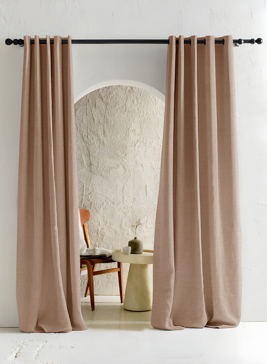 Cocoon Room Darkening Curtains | Camel | Set of 2