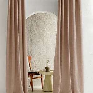 Cocoon Minimal Texture Room Darkening Curtains | Modern Aesthetic | Camel | Set of 2 | Fully Customizable