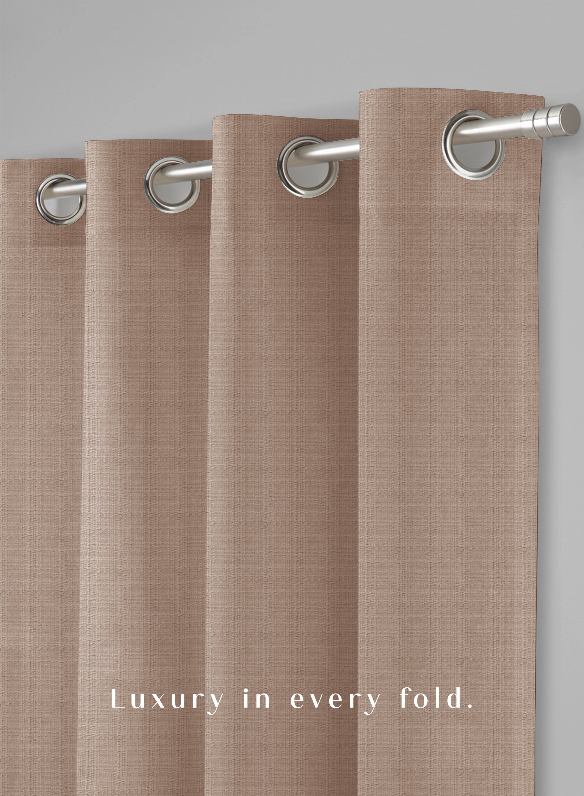 Cocoon Minimal Texture Room Darkening Curtains | Modern Aesthetic | Camel | Set of 2 | Fully Customizable
