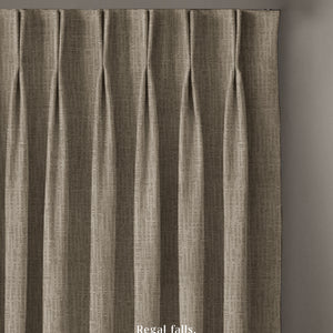 Elora Textured Blackout Curtains | Minimal Design & Total Light Block | Khaki Green | Set of 2 | Fully Customizable