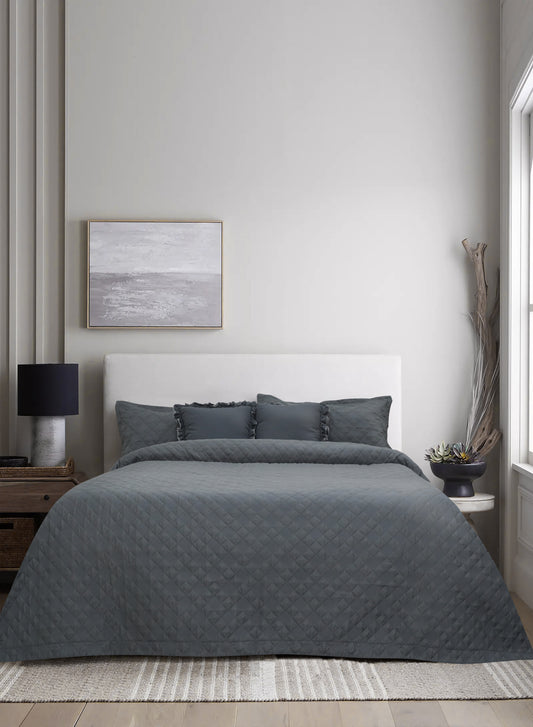 Home Crayons CloudTouch™ Comforter Set | All-Season | 33% Oversized | Includes 2 Pillow Covers & 2 Cushion Covers | Alpine Gray