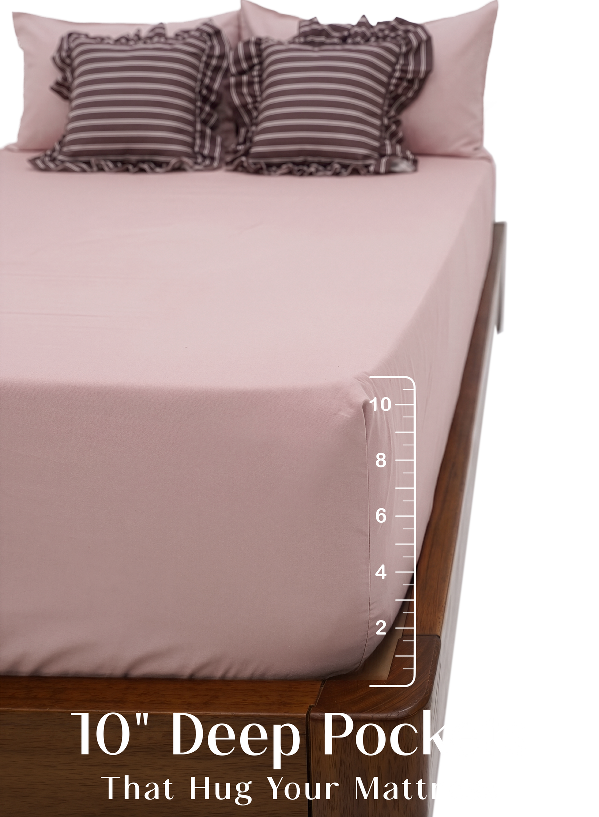 LuxeFit™ Fitted Bedsheet Set | Pearl Blush - Merlot