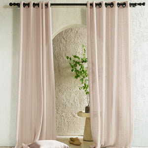 Amore Striped Sheer Curtains | Airy Elegance & Soft Light Filter | Beige | Set of 2 | Fully Customizable