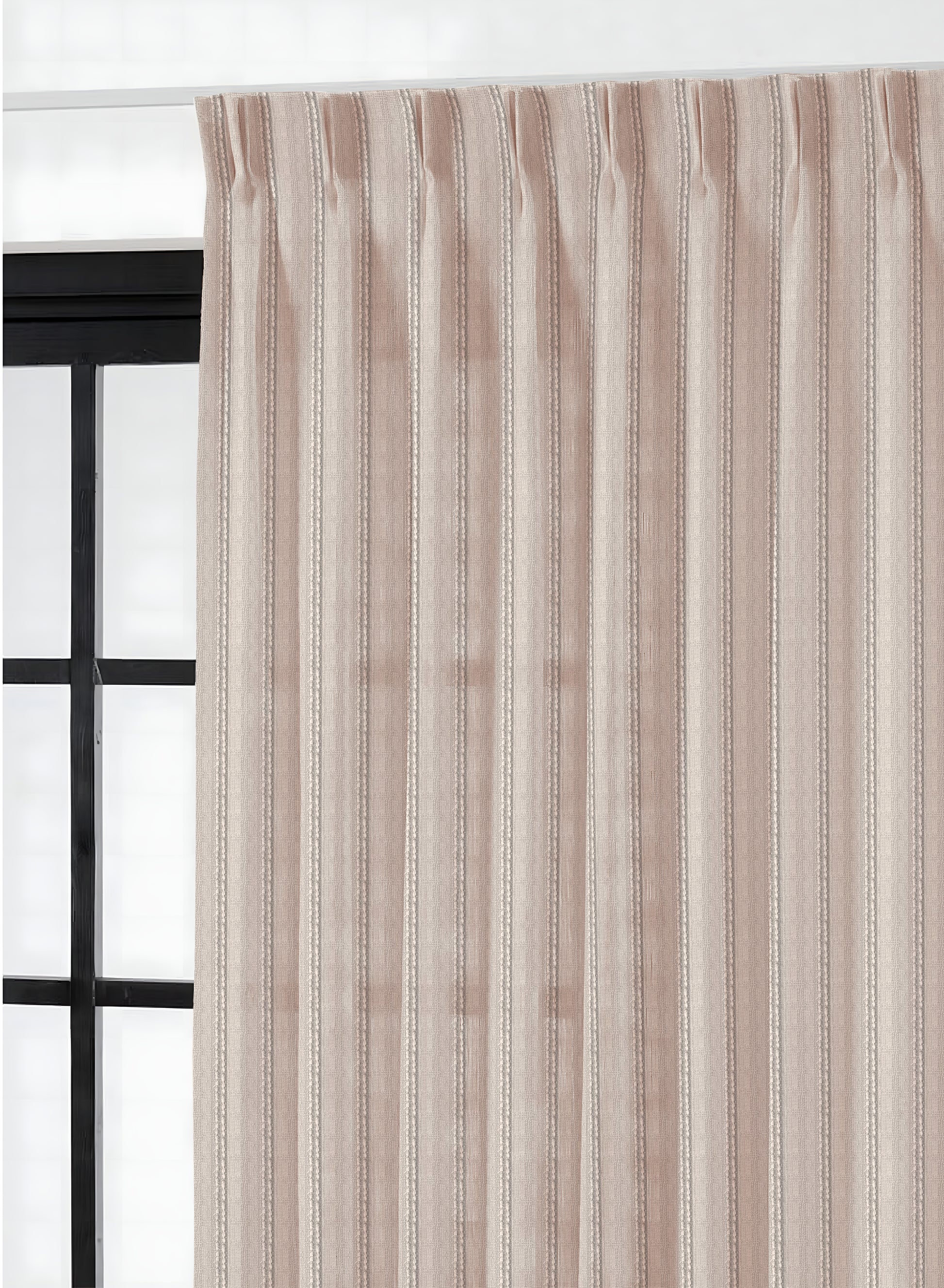 Amore Striped Sheer Curtains | Airy Elegance & Soft Light Filter | Beige | Set of 2 | Fully Customizable