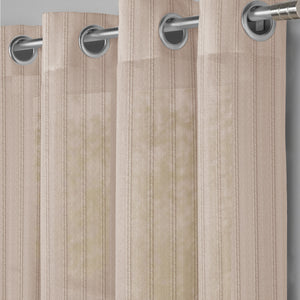 Amore Striped Sheer Curtains | Airy Elegance & Soft Light Filter | Beige | Set of 2 | Fully Customizable