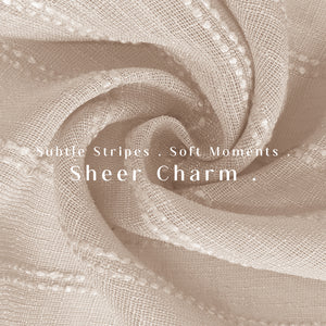 Amore Striped Sheer Curtains | Airy Elegance & Soft Light Filter | Beige | Set of 2 | Fully Customizable