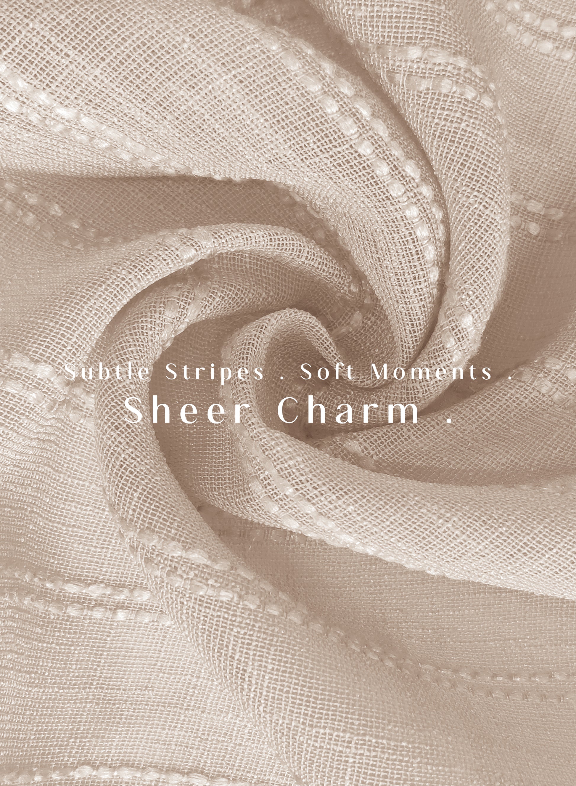 Amore Striped Sheer Curtains | Airy Elegance & Soft Light Filter | Beige | Set of 2 | Fully Customizable