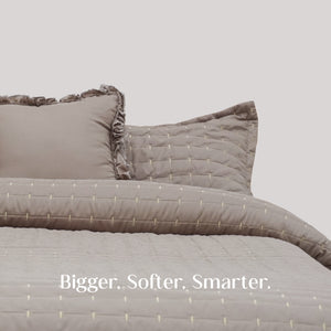 Home Crayons CloudTouch™ Comforter Set | All-Season | 33% Oversized | Includes 2 Pillow Covers & 2 Cushion Covers | Latte Crème