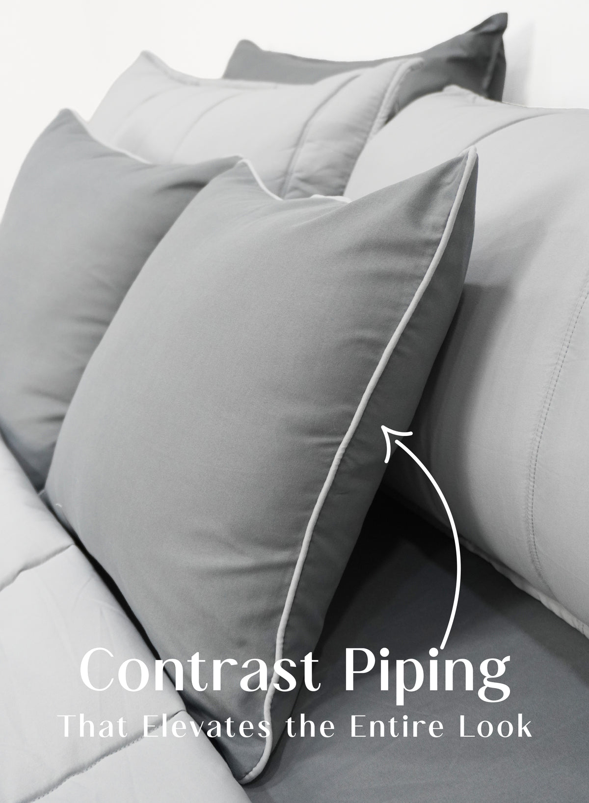 Cocoon 8-Piece Bedding Set | Pearl Gray