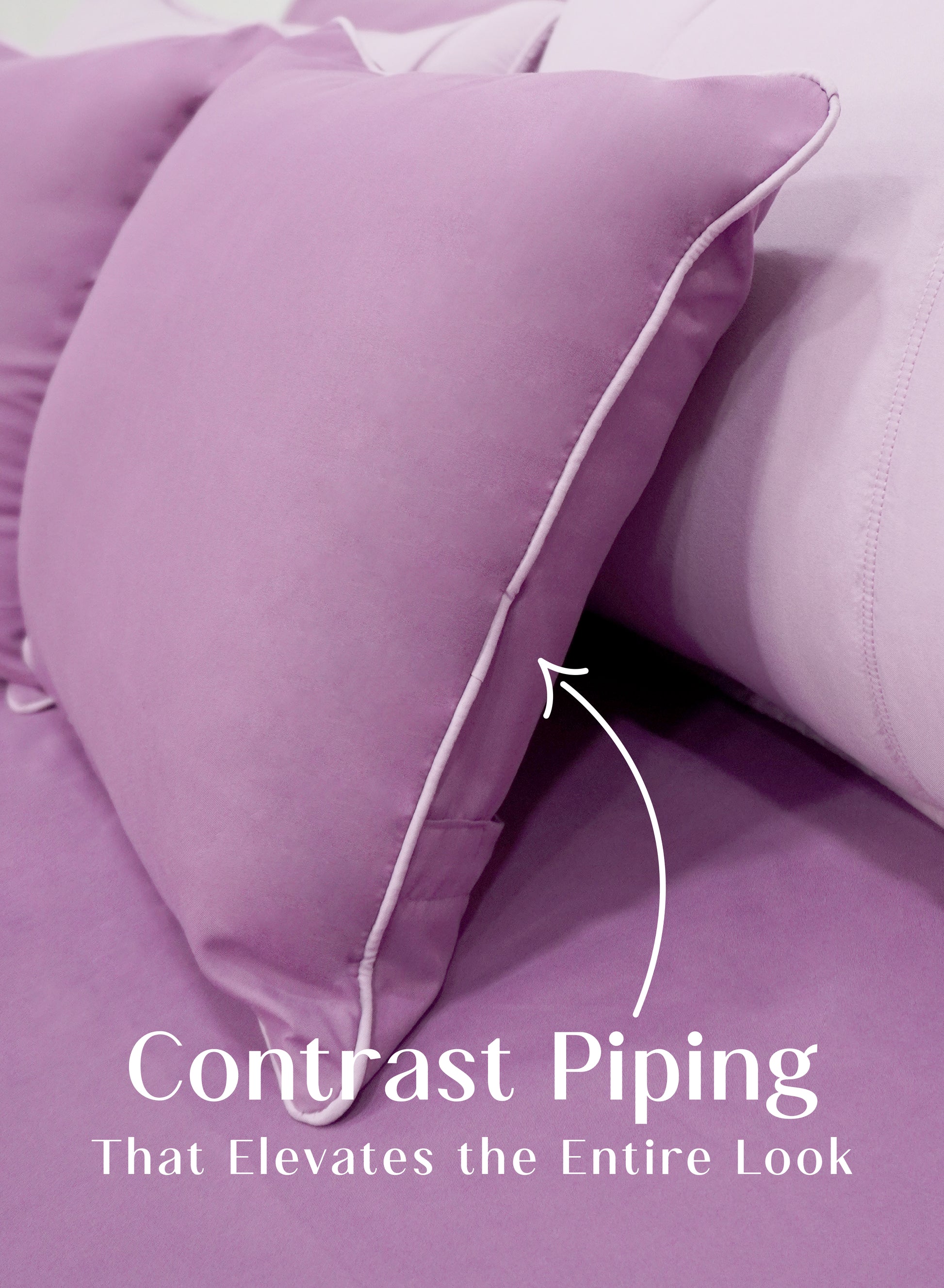 Home Crayons Cocoon AC Comforter Set | 5-Piece Designer Bed Set for Modern Homes | Lilac Daisy