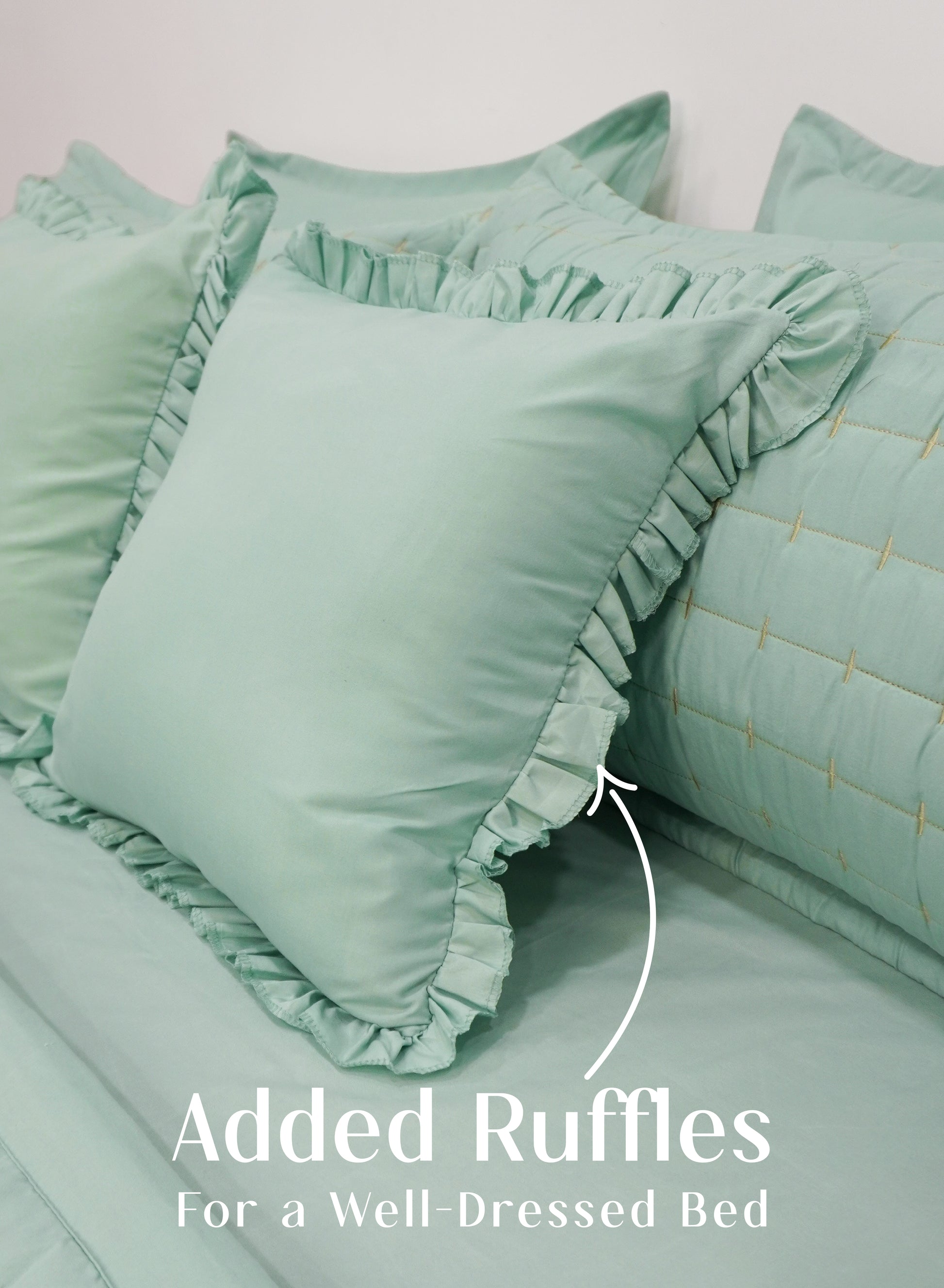Home Crayons CloudTouch™ 8-Piece AC Bedding Set | Complete Bedroom Upgrade in One Set | Matcha Milk