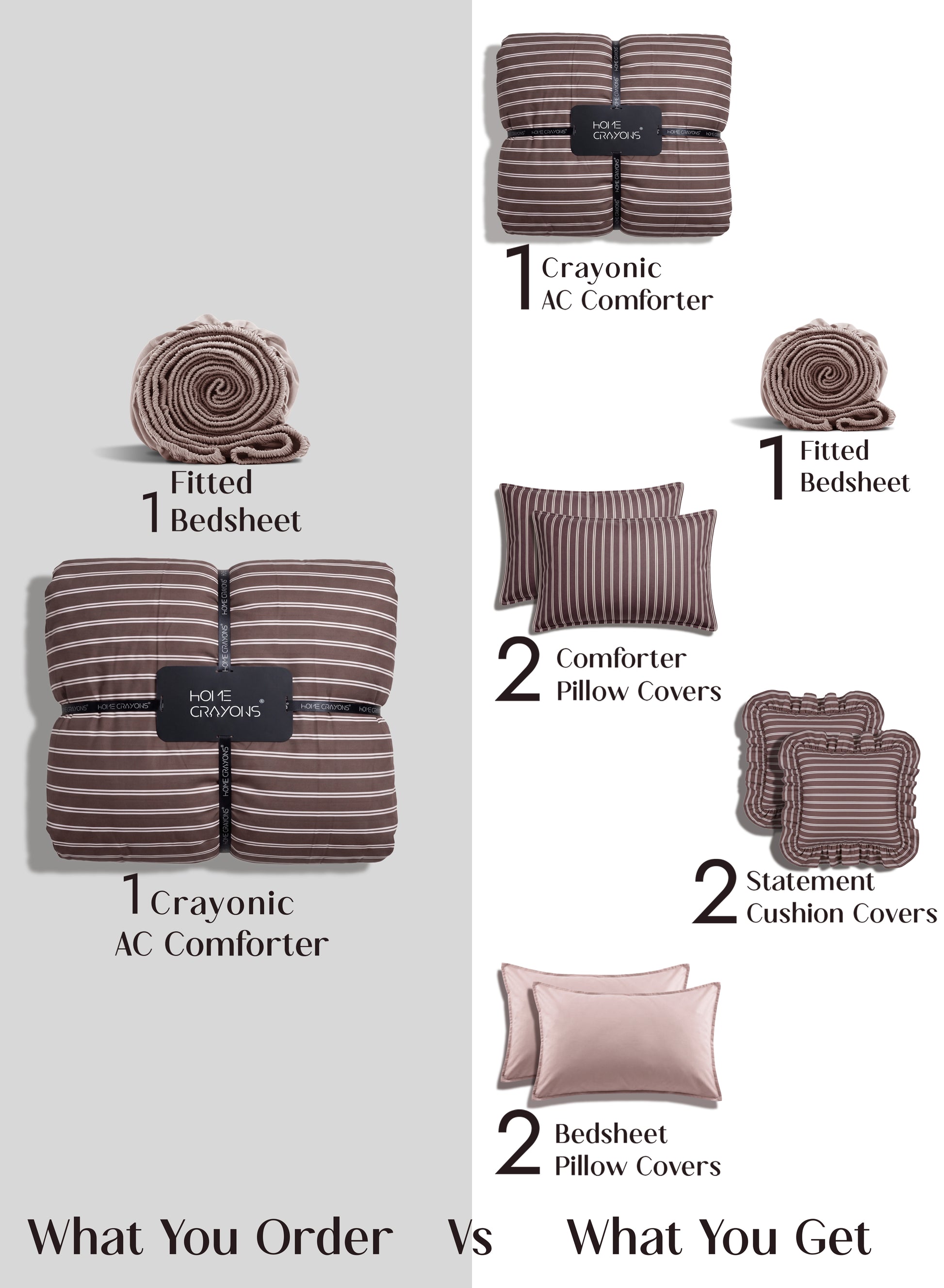 Crayonic™ 8-Piece AC Bedding Set | Signature Designer Bedding for AC Rooms | Merlot
