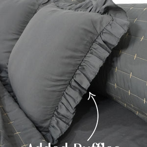 Home Crayons CloudTouch™ 5-Piece AC Comforter Set | 33% Oversized | Includes 2 Pillow & 2 Cushion Covers | Pebble Gray