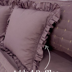 Home Crayons CloudTouch™ 5-Piece AC Comforter Set | 33% Oversized | Includes 2 Pillow & 2 Cushion Covers | Mulberry